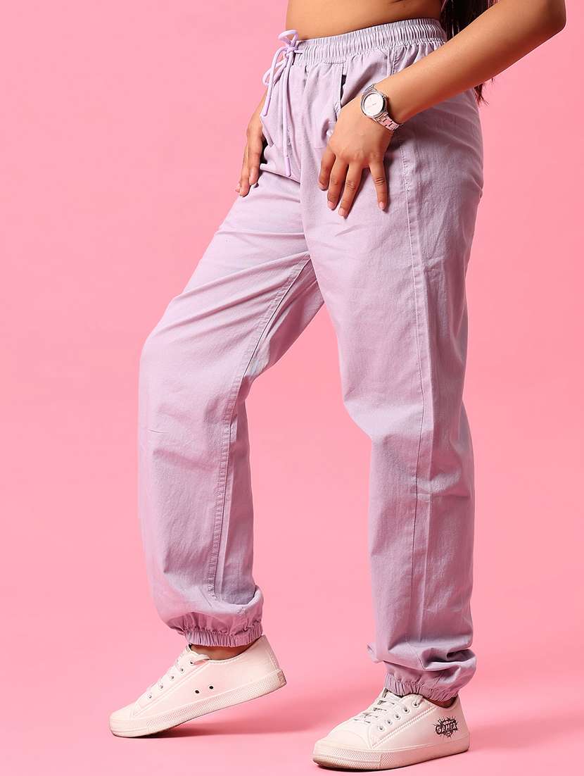 girls solid mid rise relaxed fit jogger - 22166830 -  Standard Image - 3
