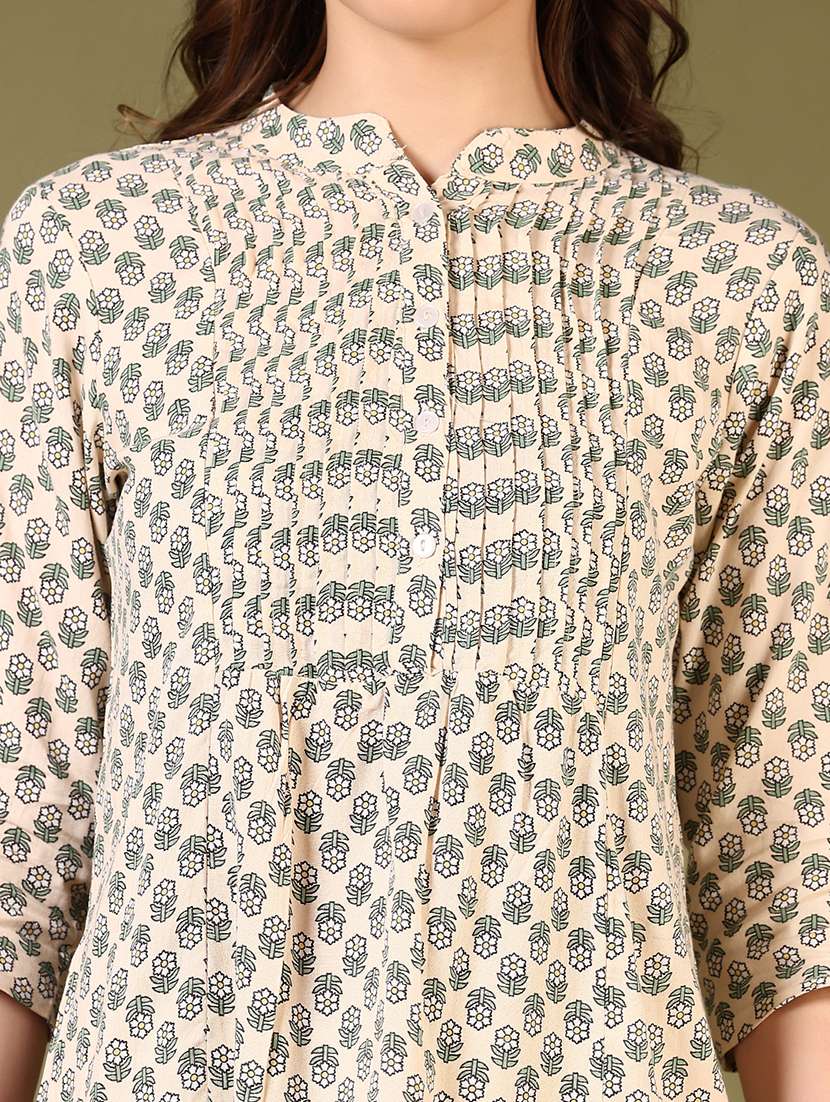 women floral printed three quarter sleeve a-line kurti - 22166834 -  Standard Image - 5