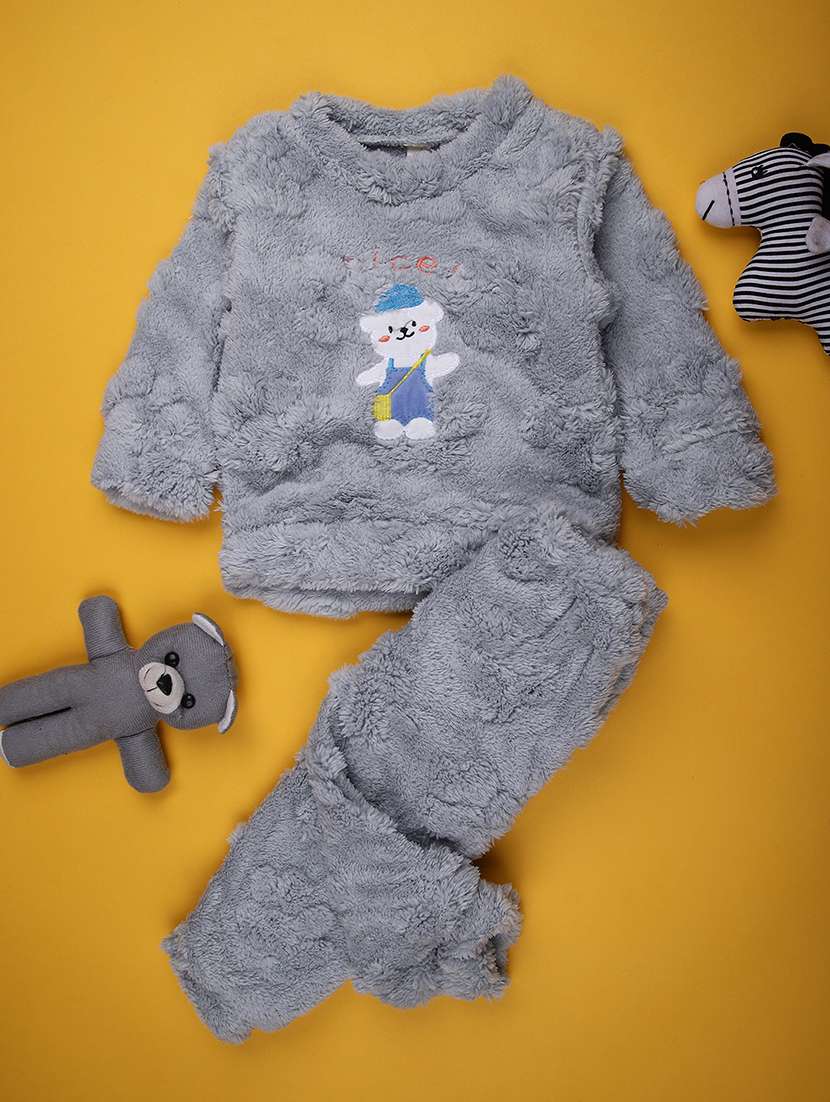 boys printed hooded full length set