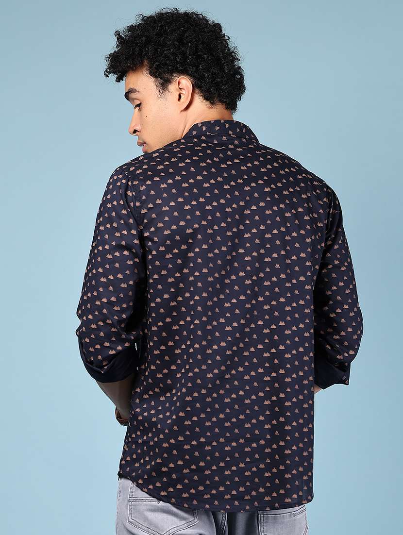 men printed mandarin neck short kurta - 22167146 -  Standard Image - 3