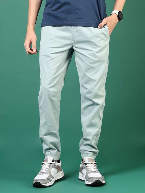 men solid mid rise regular fit jogger - 22167163 -  Standard Image - 0