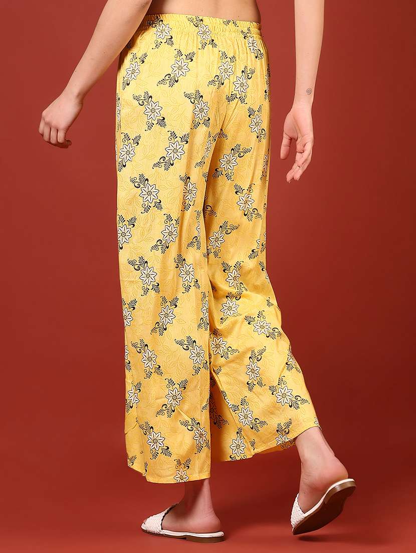 women printed mid rise palazzo - 22167189 -  Standard Image - 3