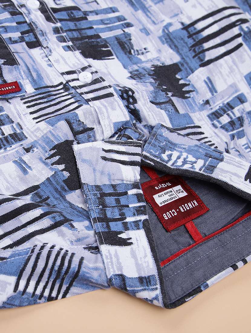 boys printed collared long sleeve shirt - 22167206 -  Standard Image - 3