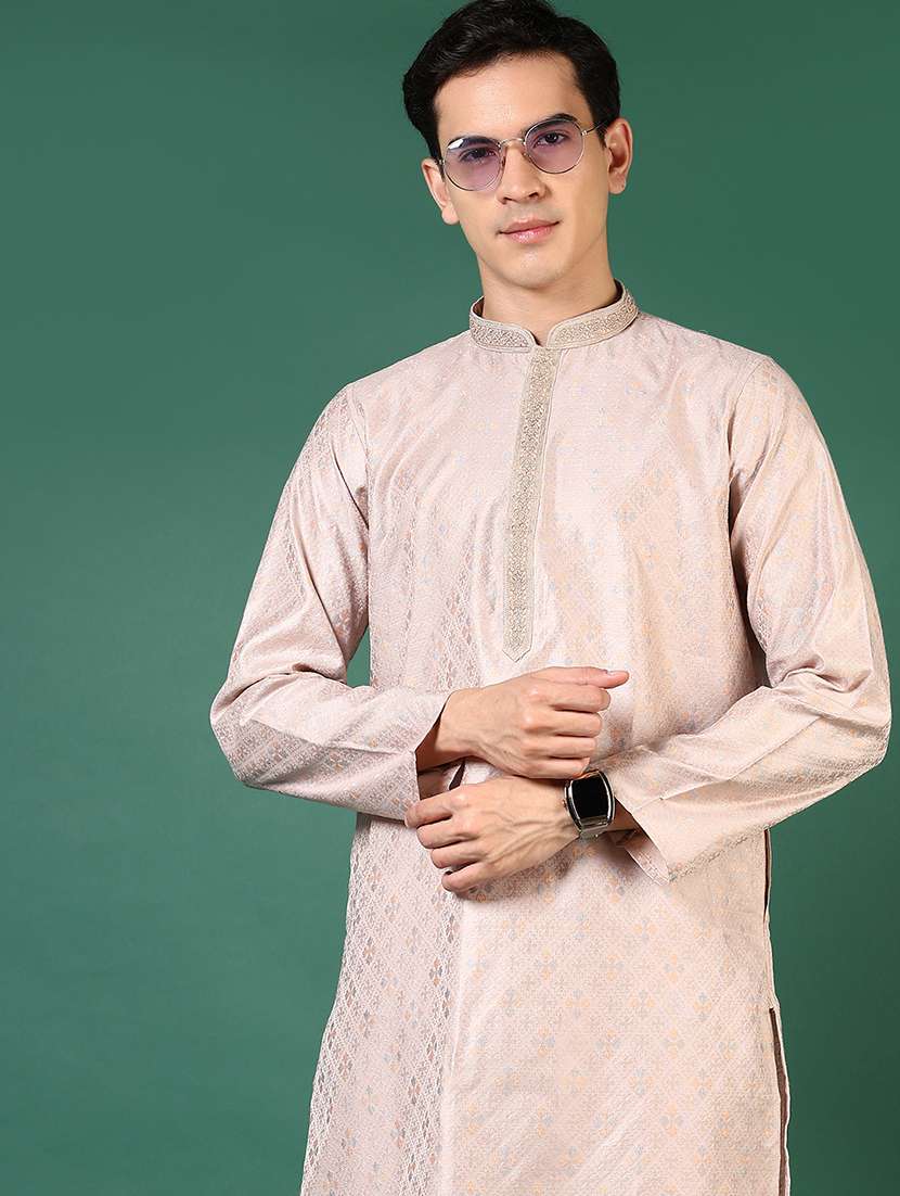 men embroidered long sleeve kurta and pyjama set - 22167235 -  Standard Image - 3