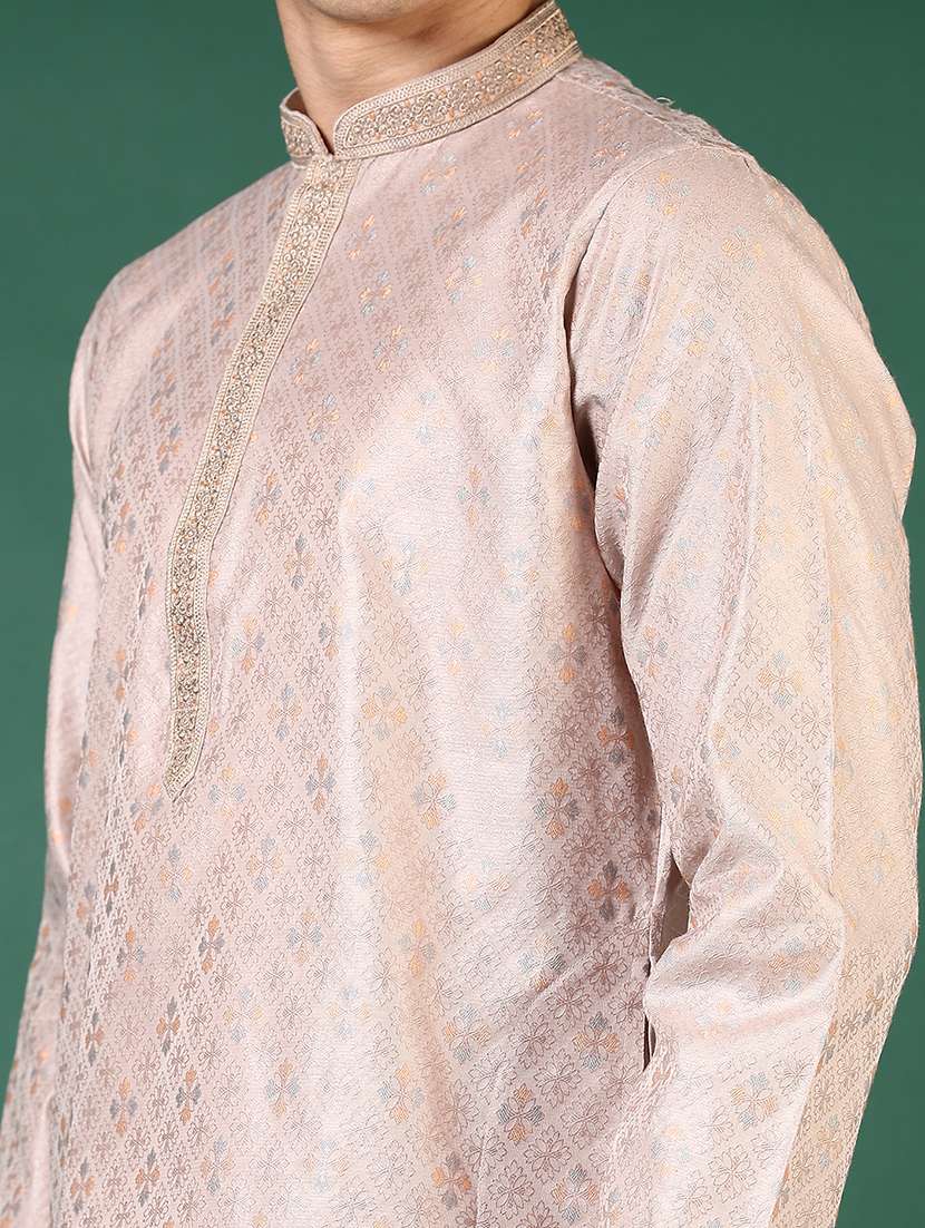 men embroidered long sleeve kurta and pyjama set - 22167235 -  Standard Image - 5