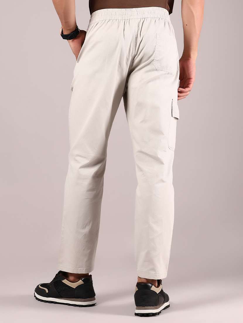 men solid mid rise regular fit cargo - 22167315 -  Standard Image - 3