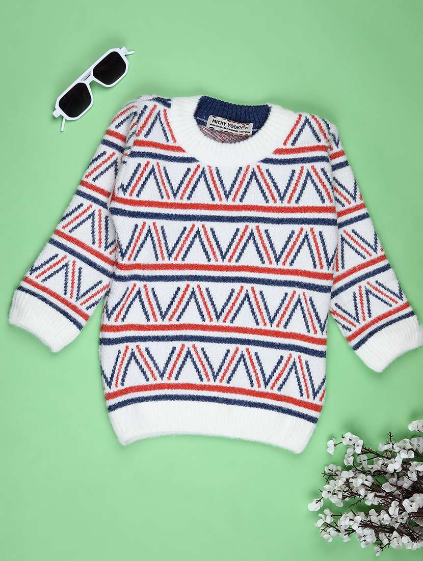 boys self designed long sleeve sweater