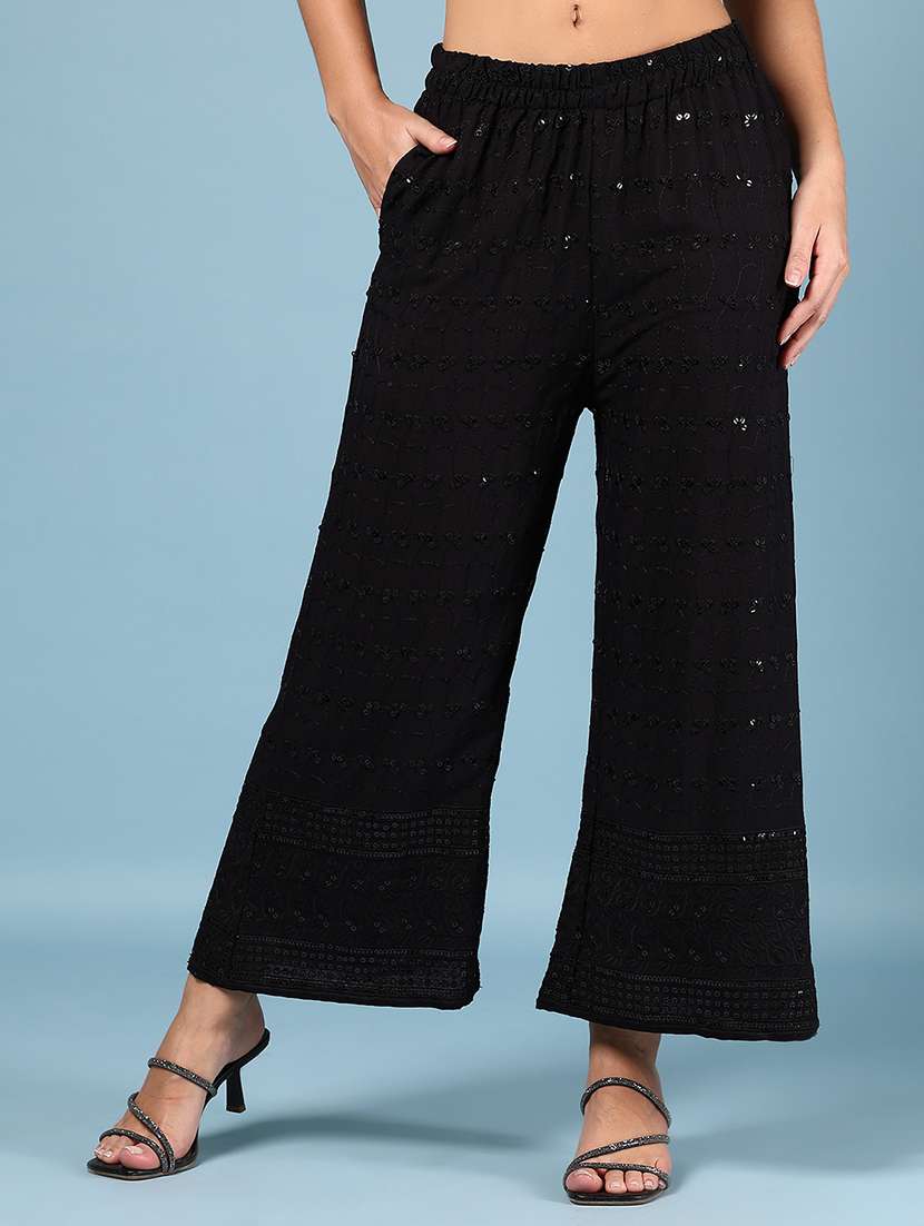 women black rayon palazzo