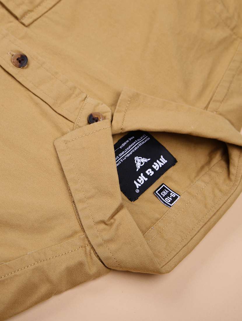 boys solid collared short sleeve shirt - 22167441 -  Standard Image - 3