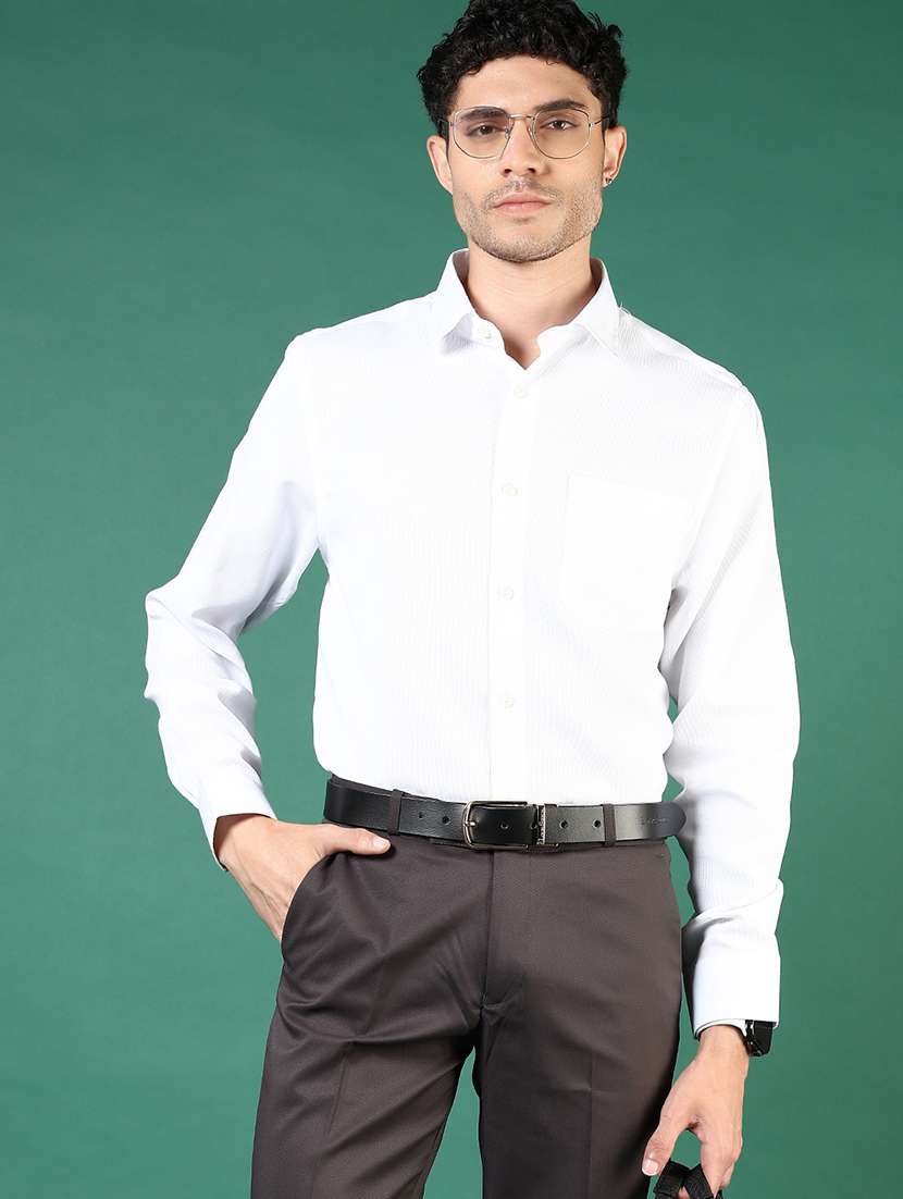 men solid long sleeve regualr fit formal shirt