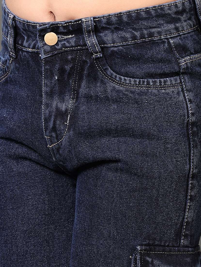 girls plain mid rise regular fit cargo - 22167515 -  Standard Image - 5