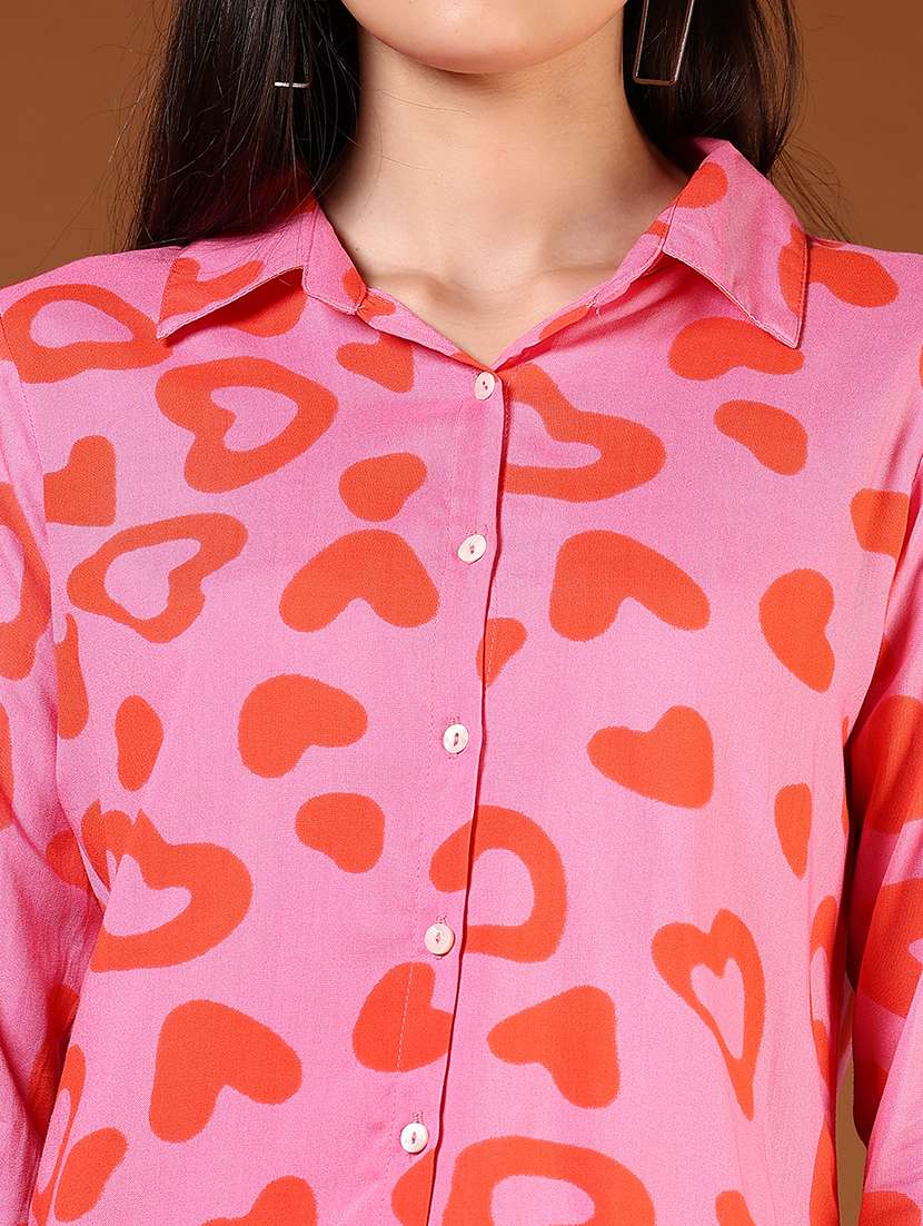 women printed three quarter sleeve regular fit shirt - 22167616 -  Standard Image - 5