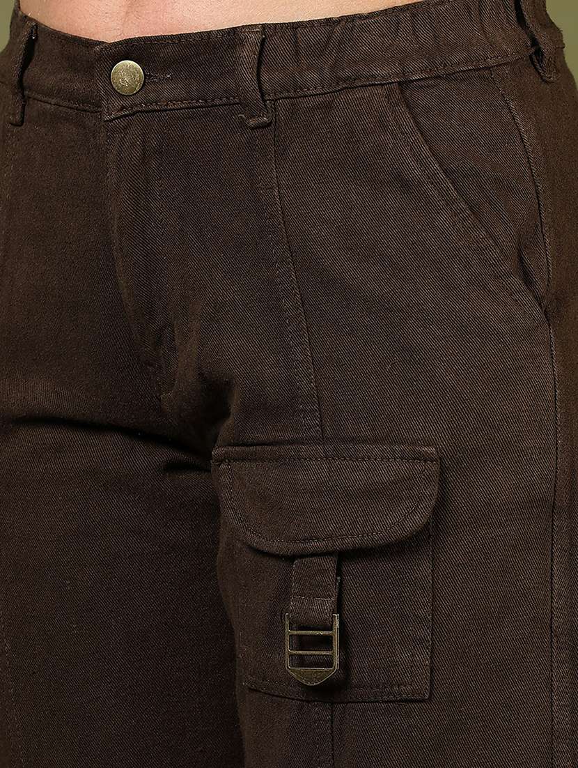 women solid mid rise regular fit cargo - 22167639 -  Standard Image - 5