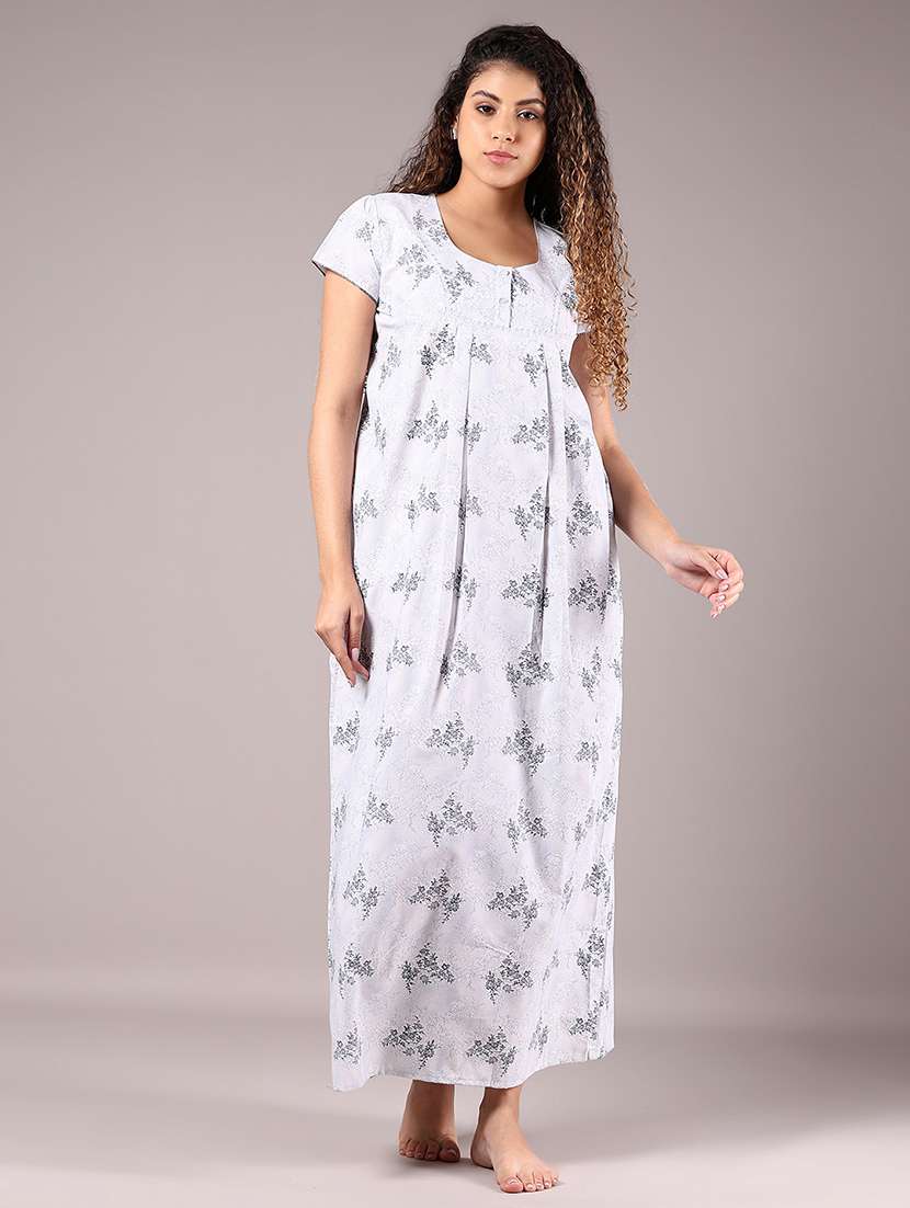 women printed short sleeve nighty - 22167797 -  Standard Image - 3