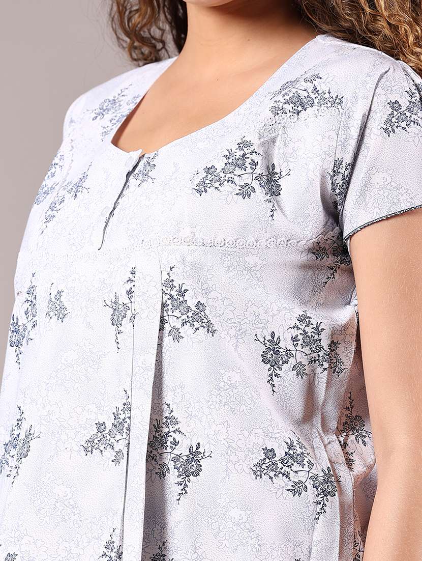 women printed short sleeve nighty - 22167797 -  Standard Image - 5