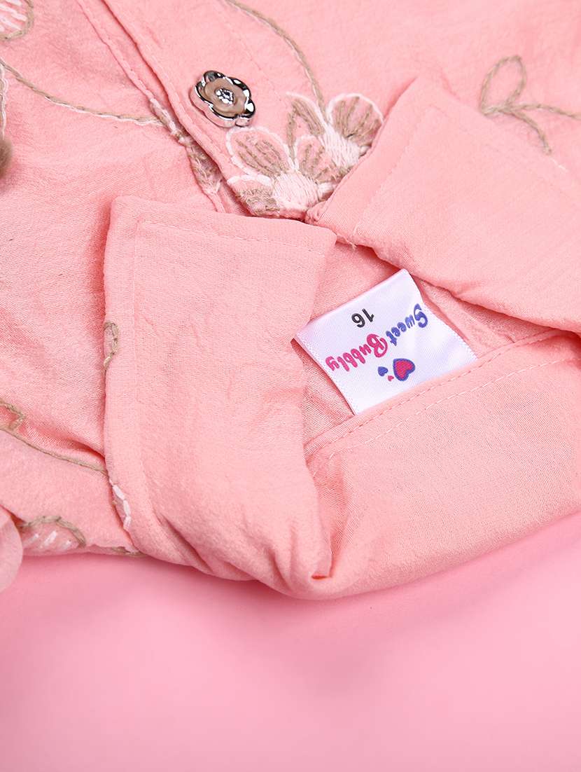 girls embroidered top and shorts co-ord set - 22167864 -  Standard Image - 3