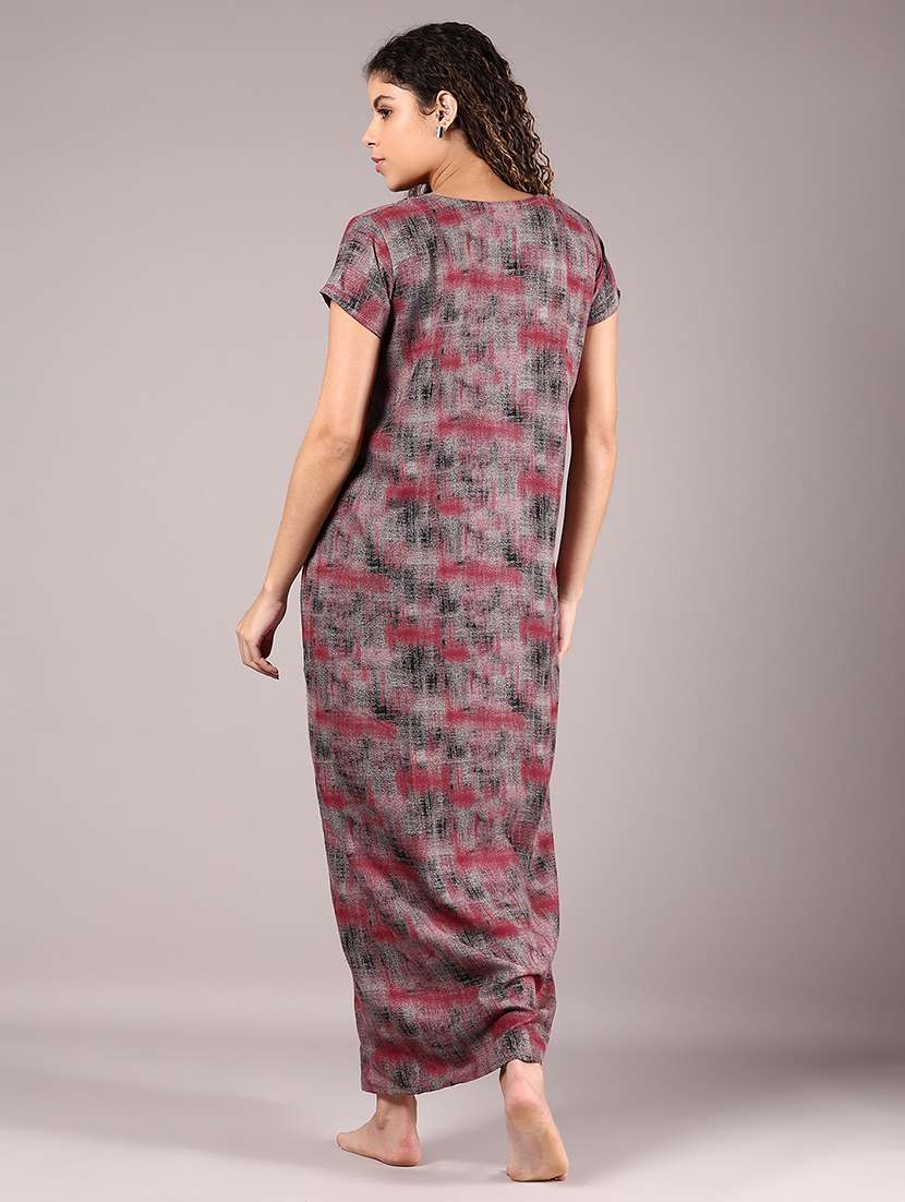 women printed short sleeve nighty - 22167871 -  Standard Image - 3