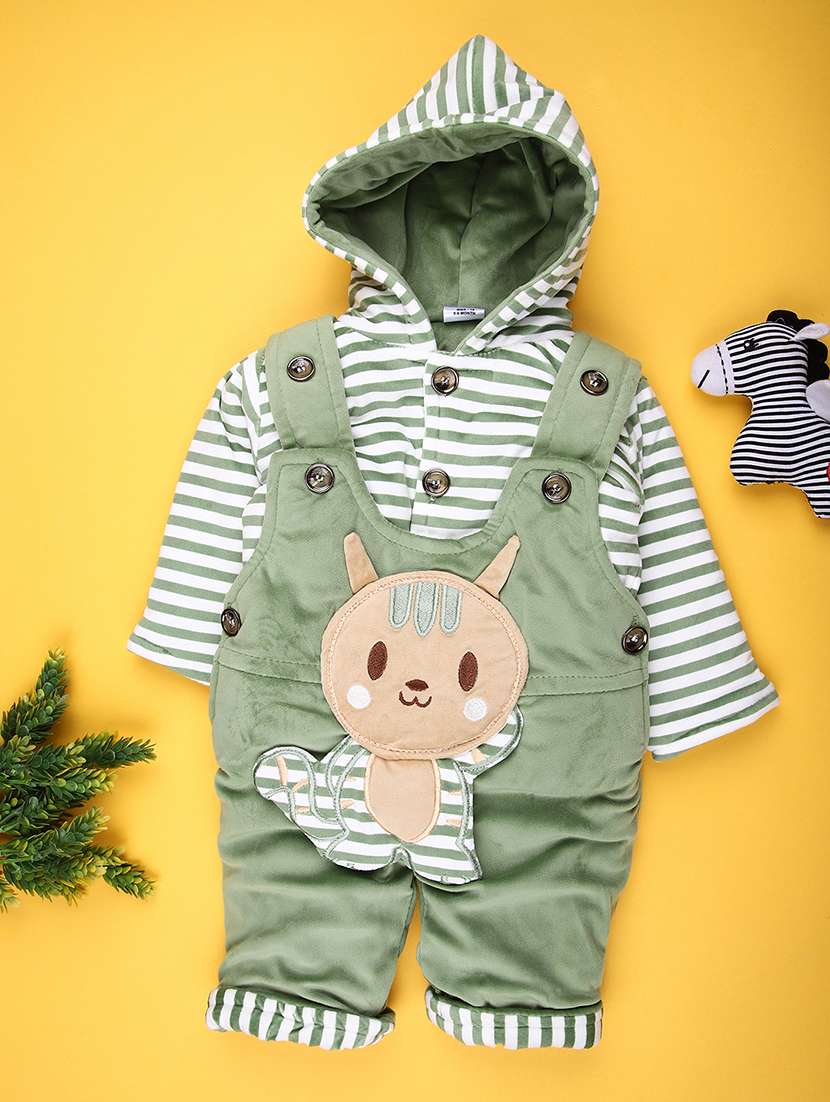 kids printed hooded long sleeves romper
