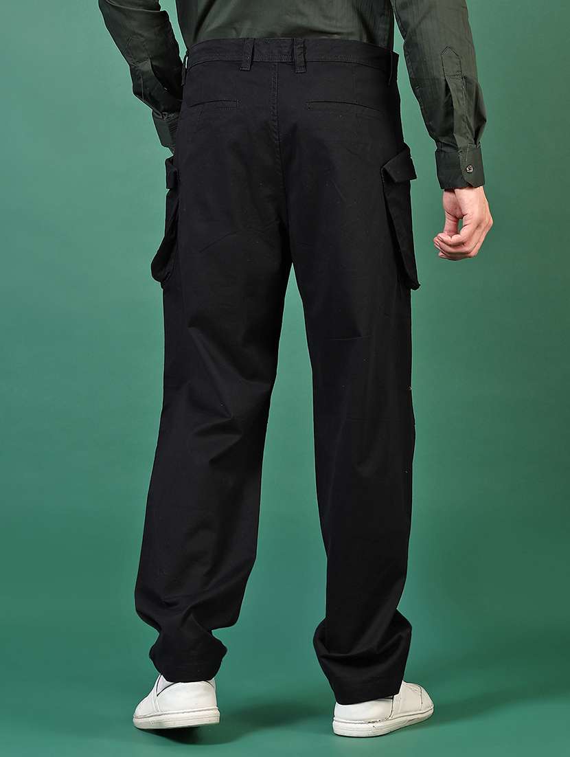 men solid mid rise cargo - 22167989 -  Standard Image - 3