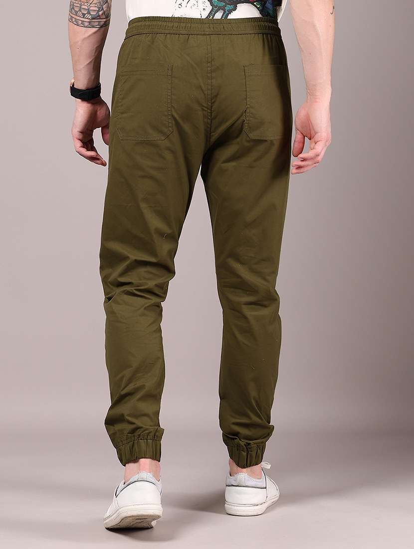 men solid mid rise regular fit jogger - 22168054 -  Standard Image - 3