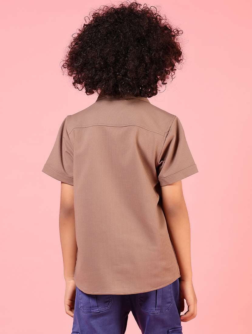 boys solid short sleeve casual shirt - 22168134 -  Standard Image - 3