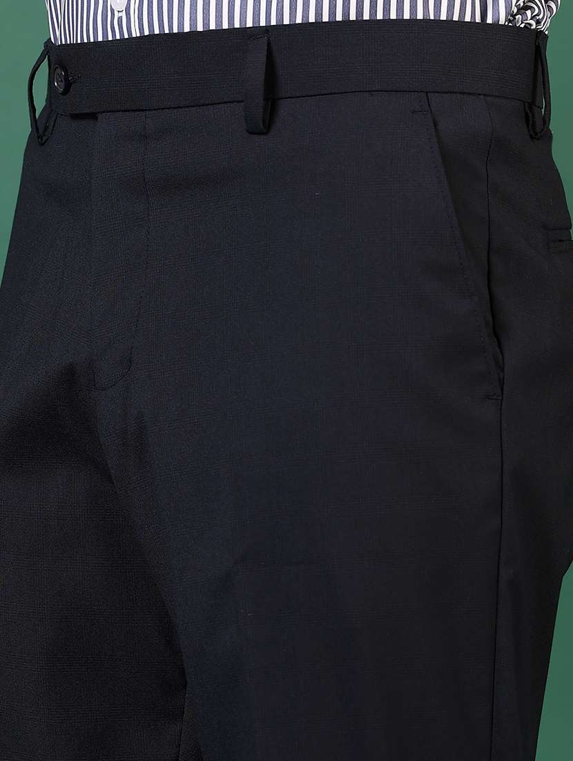 men solid mid rise flat front formal trouser - 22168199 -  Standard Image - 5