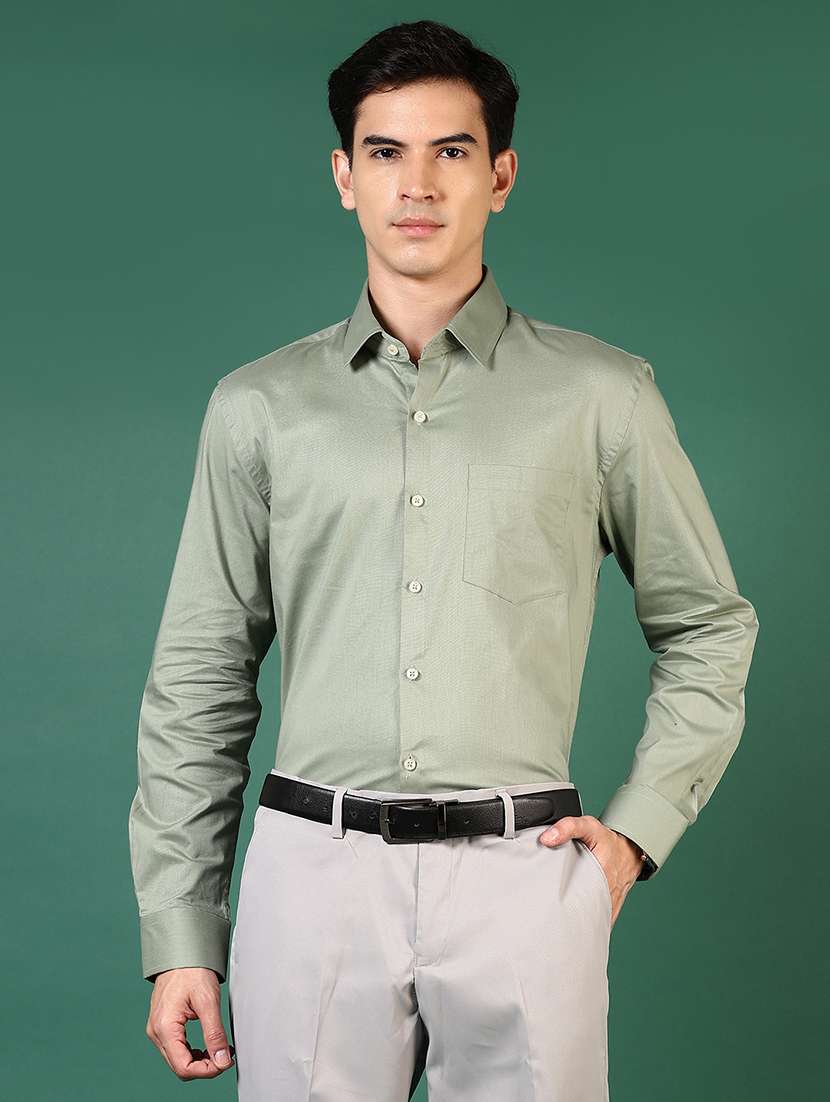 men solid long sleeve regualr fit formal shirt