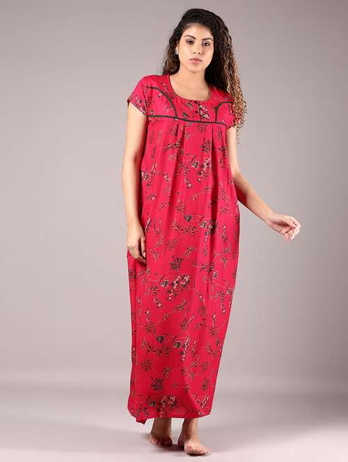 women printed short sleeve nighty - 22168444 -  Standard Image - 0