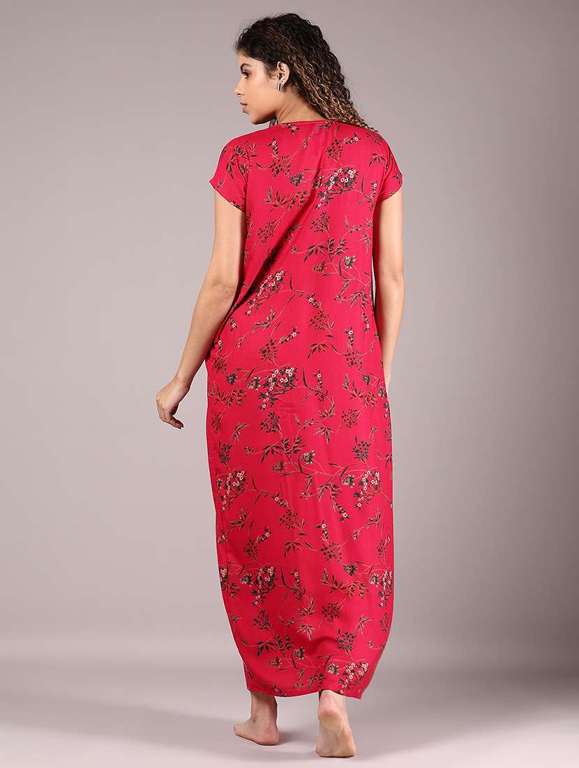 women printed short sleeve nighty - 22168444 -  Standard Image - 3