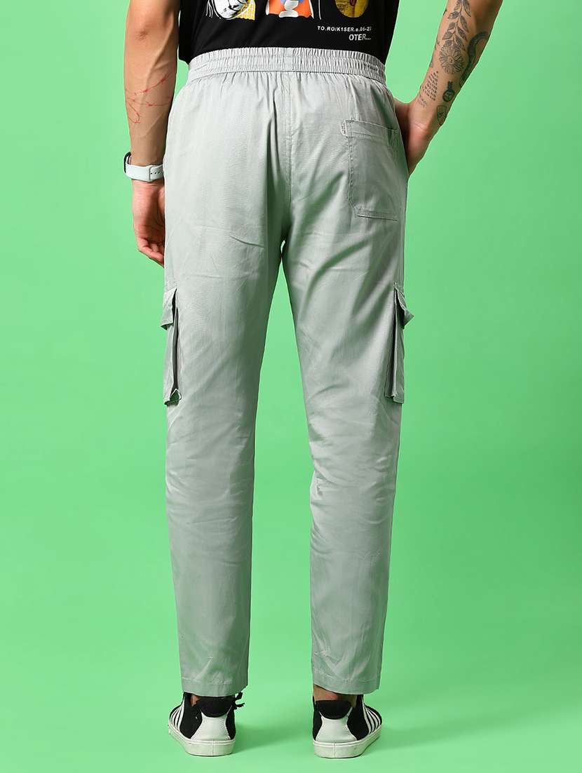 men solid mid rise cargo - 22168566 -  Standard Image - 3