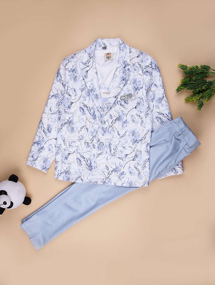 boys printed long sleeve 3 piece suit set