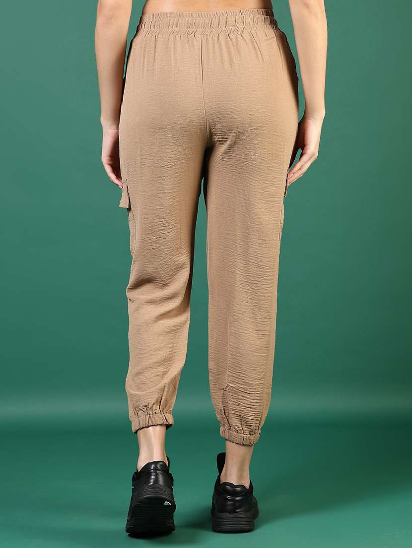 women solid mid rise regular fit jogger - 22168623 -  Standard Image - 3