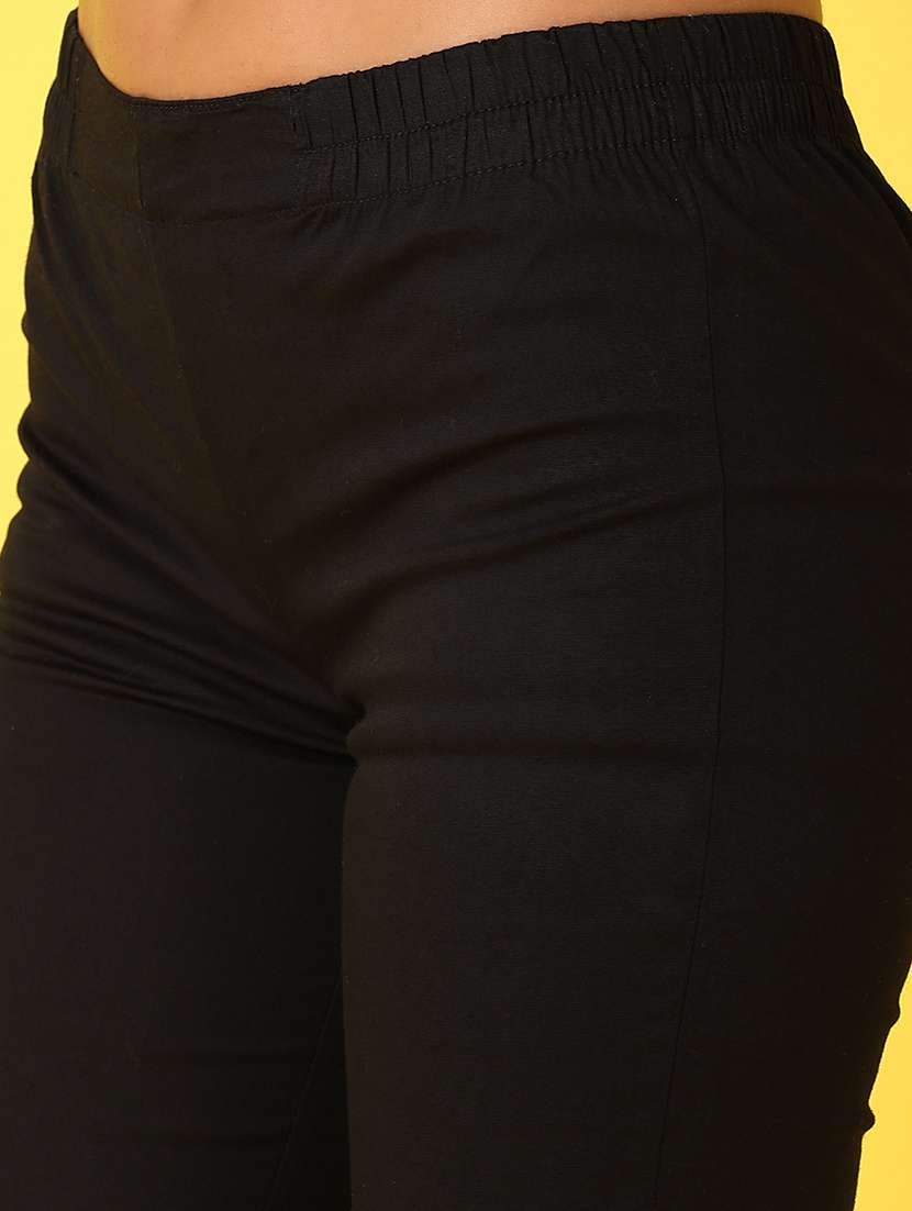 Women Solid Mid Rise Ankle Length Tapered Pant - 22168793 -  Standard Image - 5