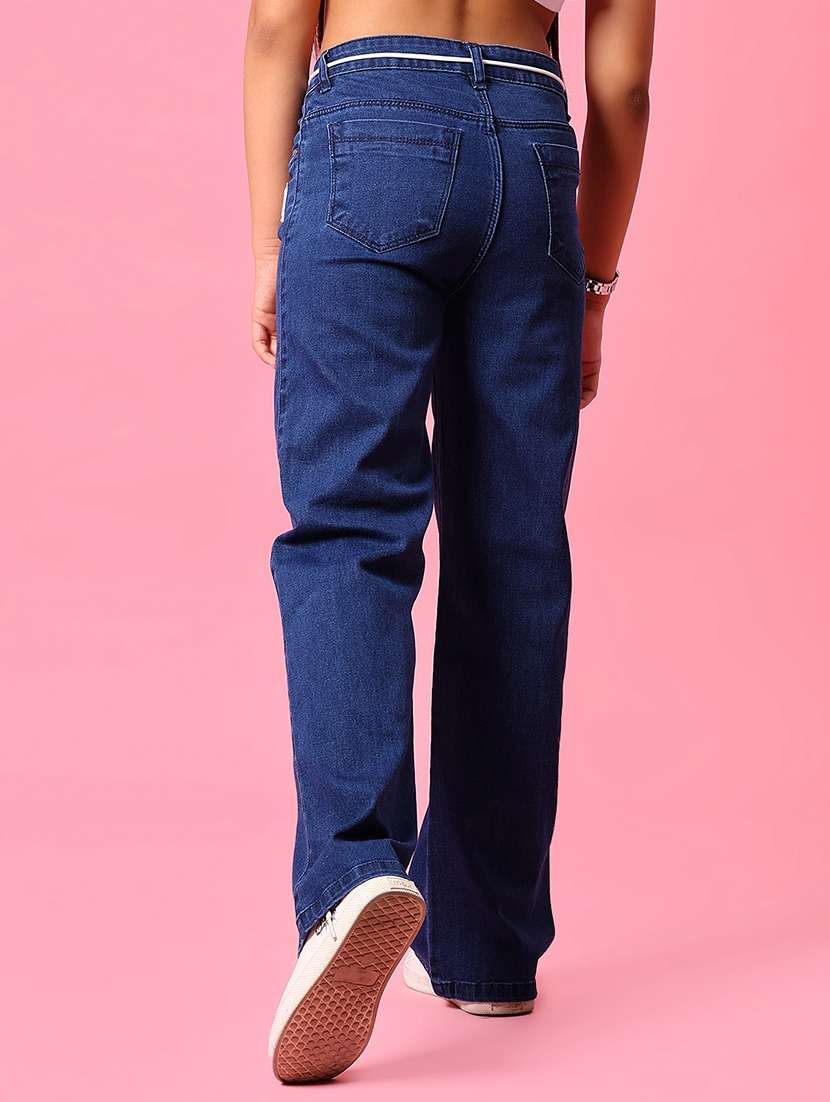 girls solid mid rise straight fit jean - 22168888 -  Standard Image - 3