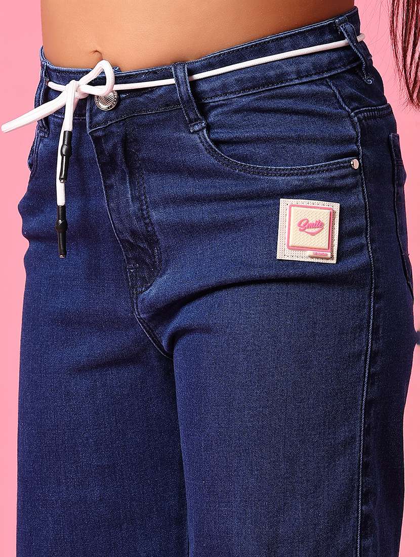 girls solid mid rise straight fit jean - 22168888 -  Standard Image - 5