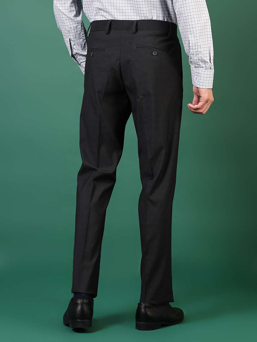 men checkered mid rise flat front formal trouser - 22168942 -  Standard Image - 3