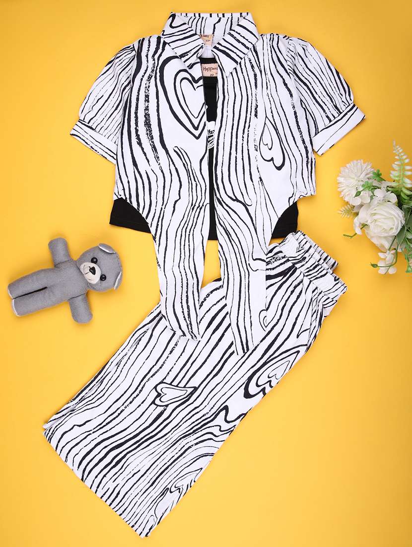 girls printed top and trouser co-ord set