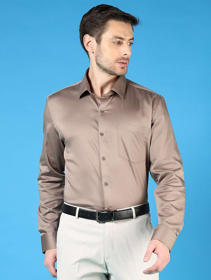 men solid long sleeve regualr fit formal shirt