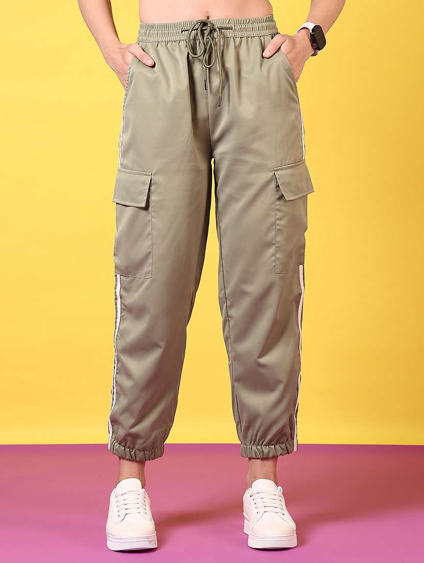 women tapered mid rise regular fit jogger