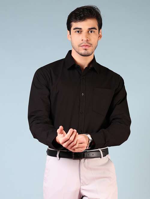 men solid long sleeve regualr fit formal shirt - 22169105 -  Standard Image - 0