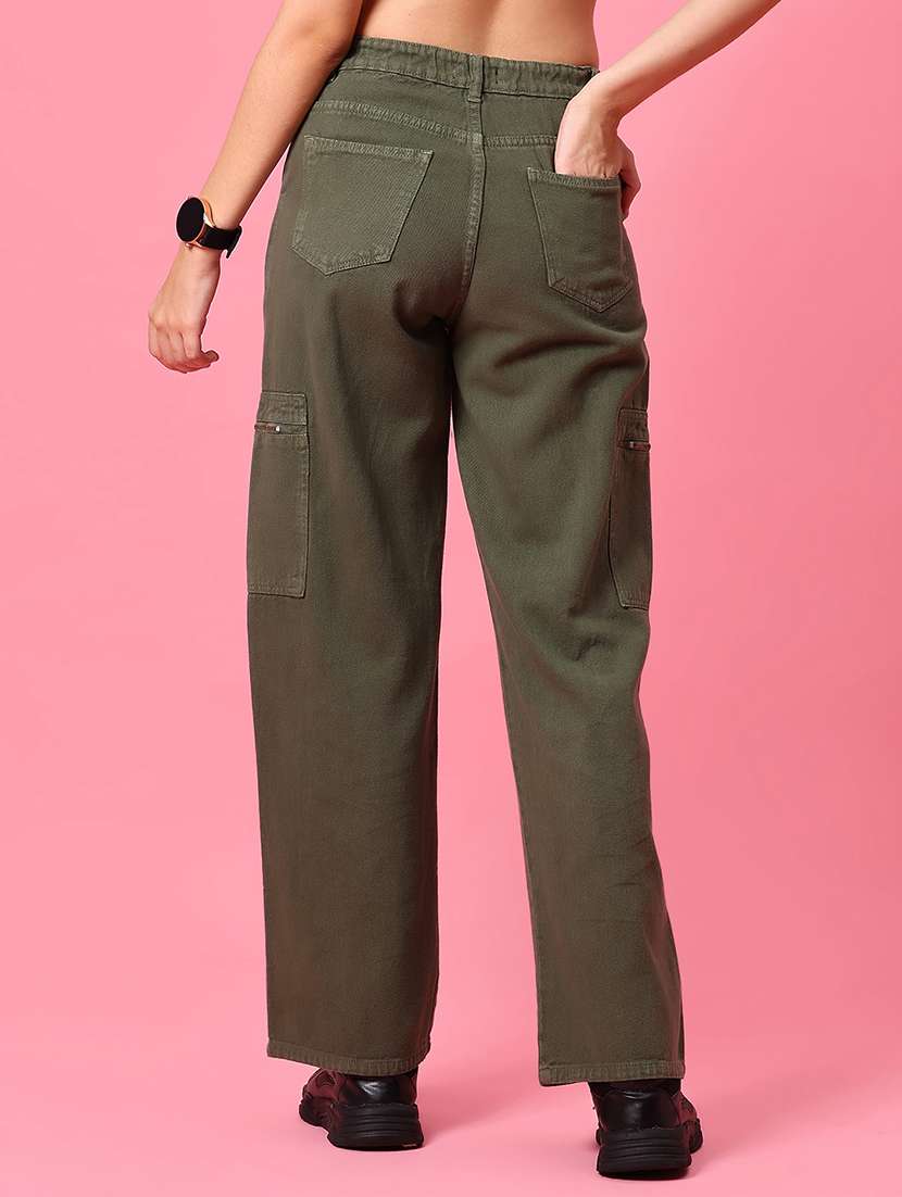 men solid mid rise regular fit cargo - 22169117 -  Standard Image - 3