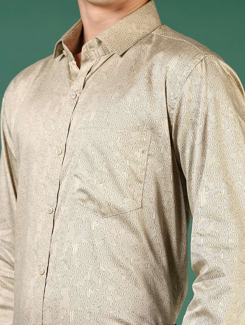 men printed long sleeve regualr fit formal shirt - 22169301 -  Standard Image - 5
