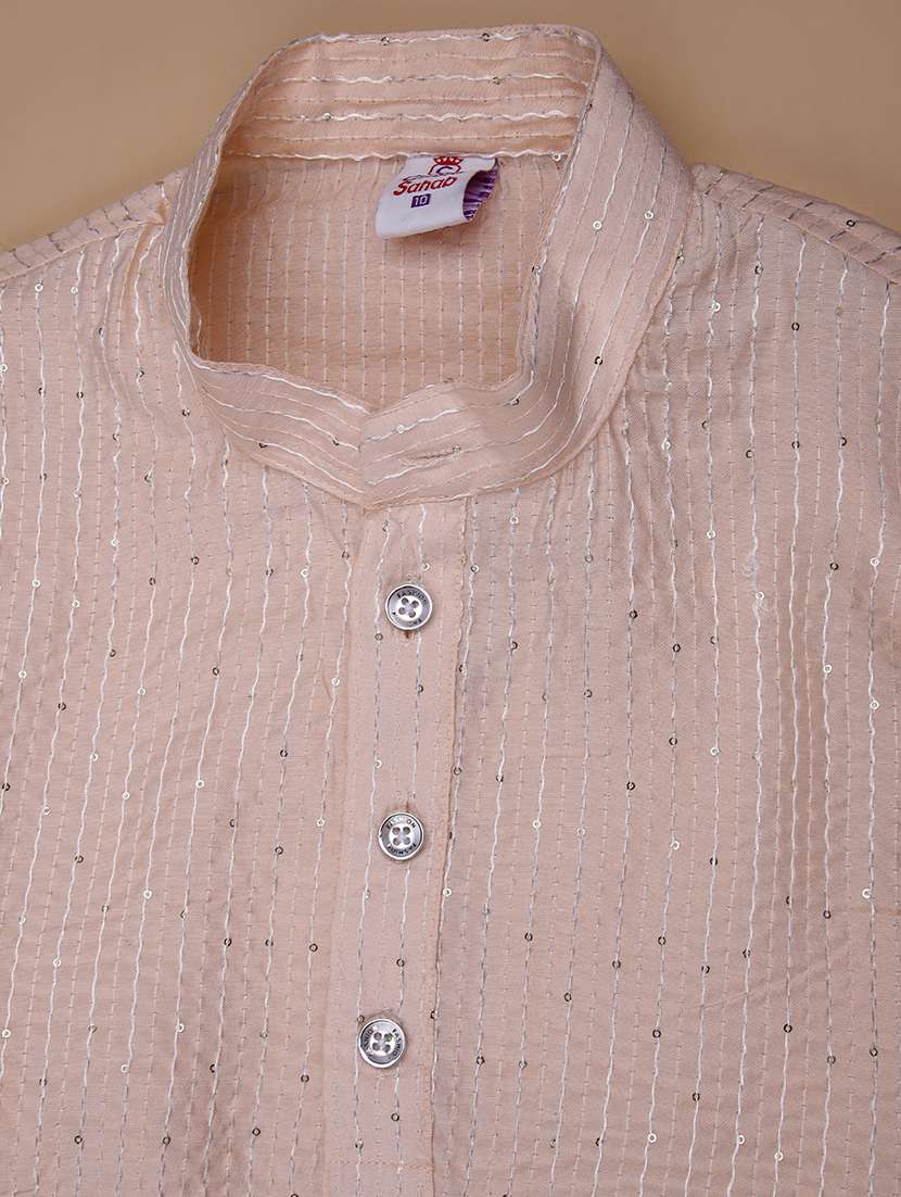 boys embroidered long sleeve kurta and pyjama set - 22169455 -  Standard Image - 3