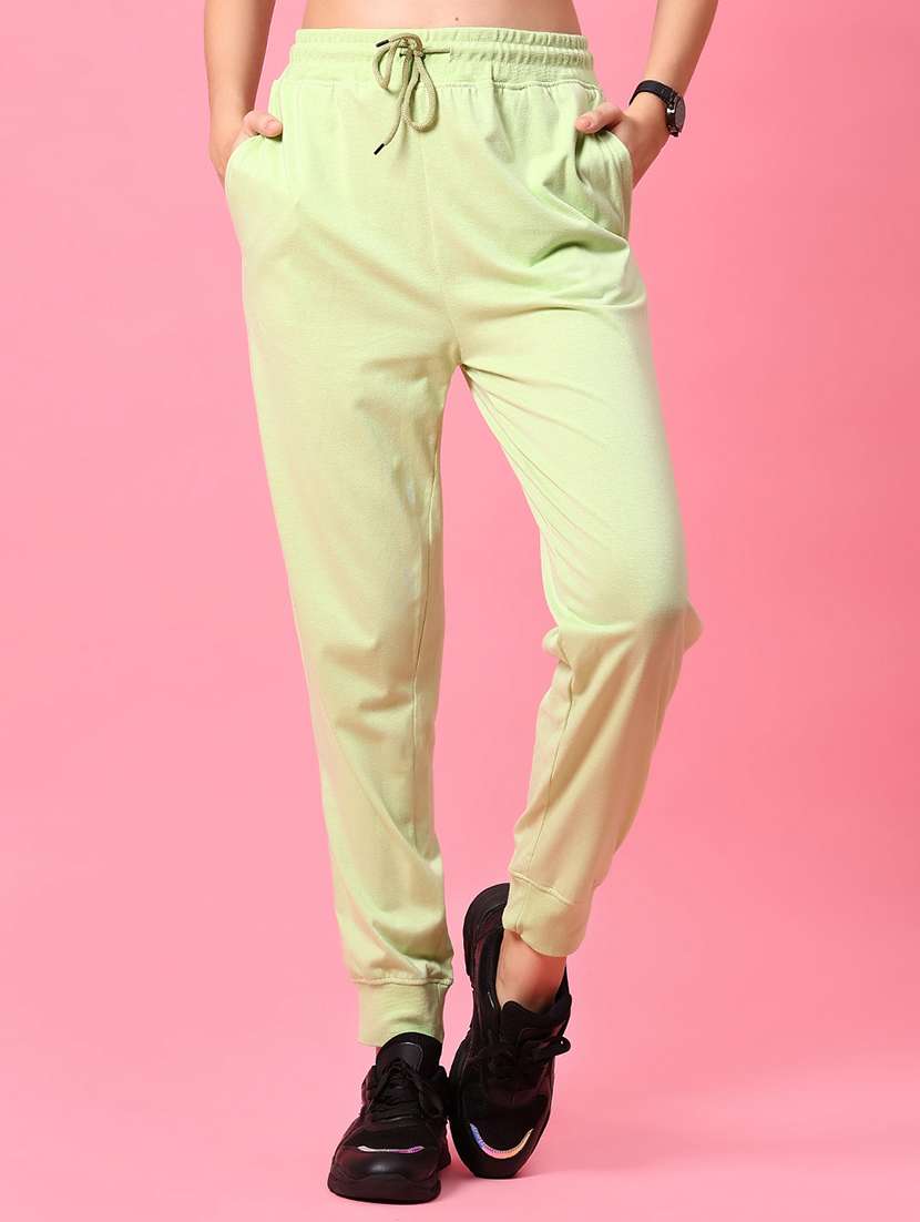 women solid mid rise regular fit jogger