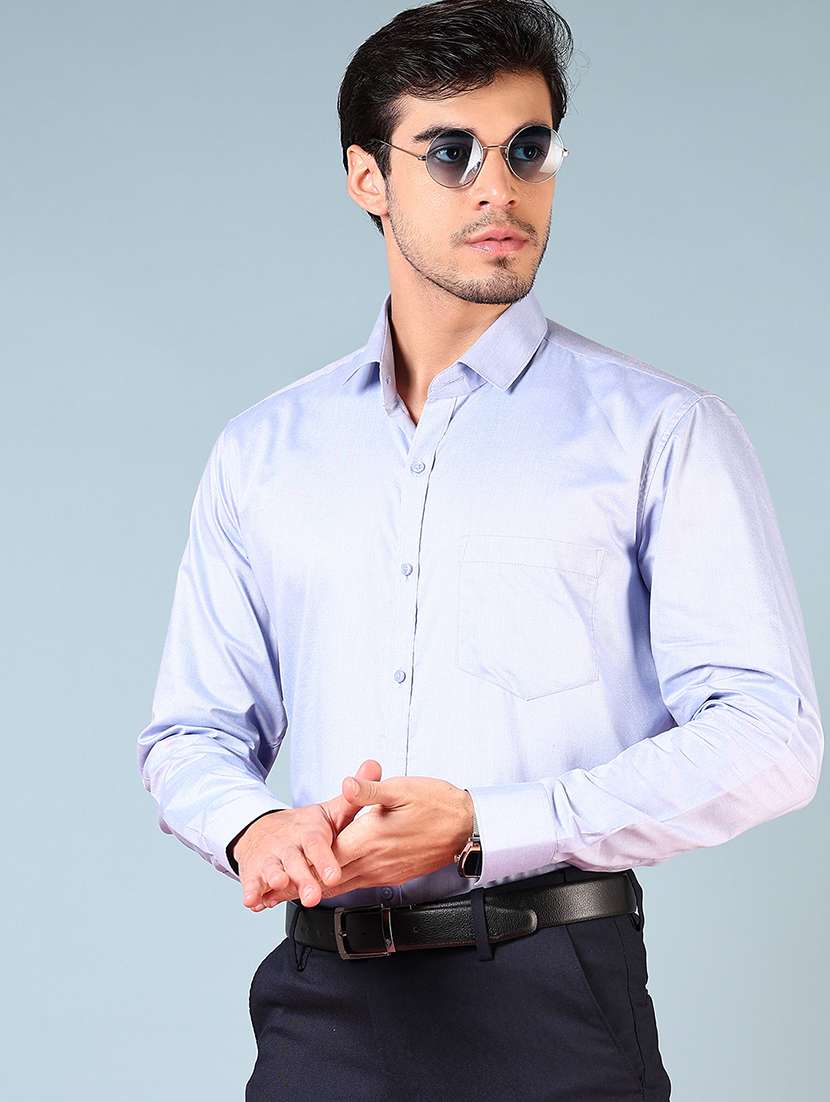 men solid long sleeve regualr fit formal shirt
