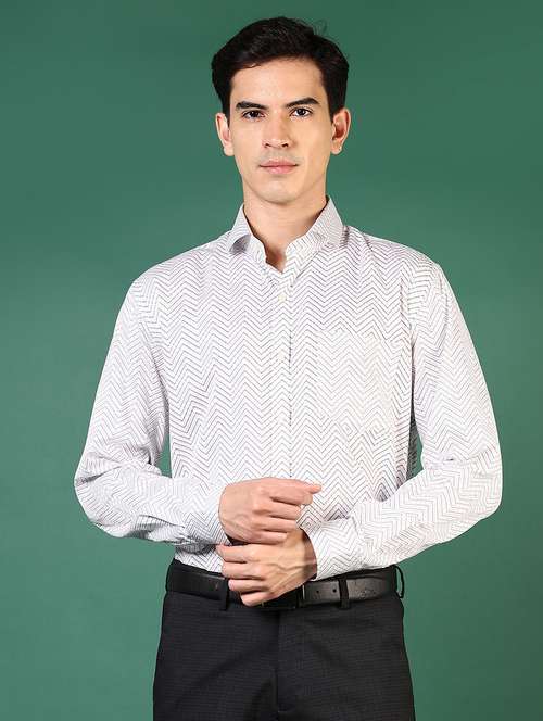 men printed long sleeve regualr fit formal shirt - 22169636 -  Standard Image - 0