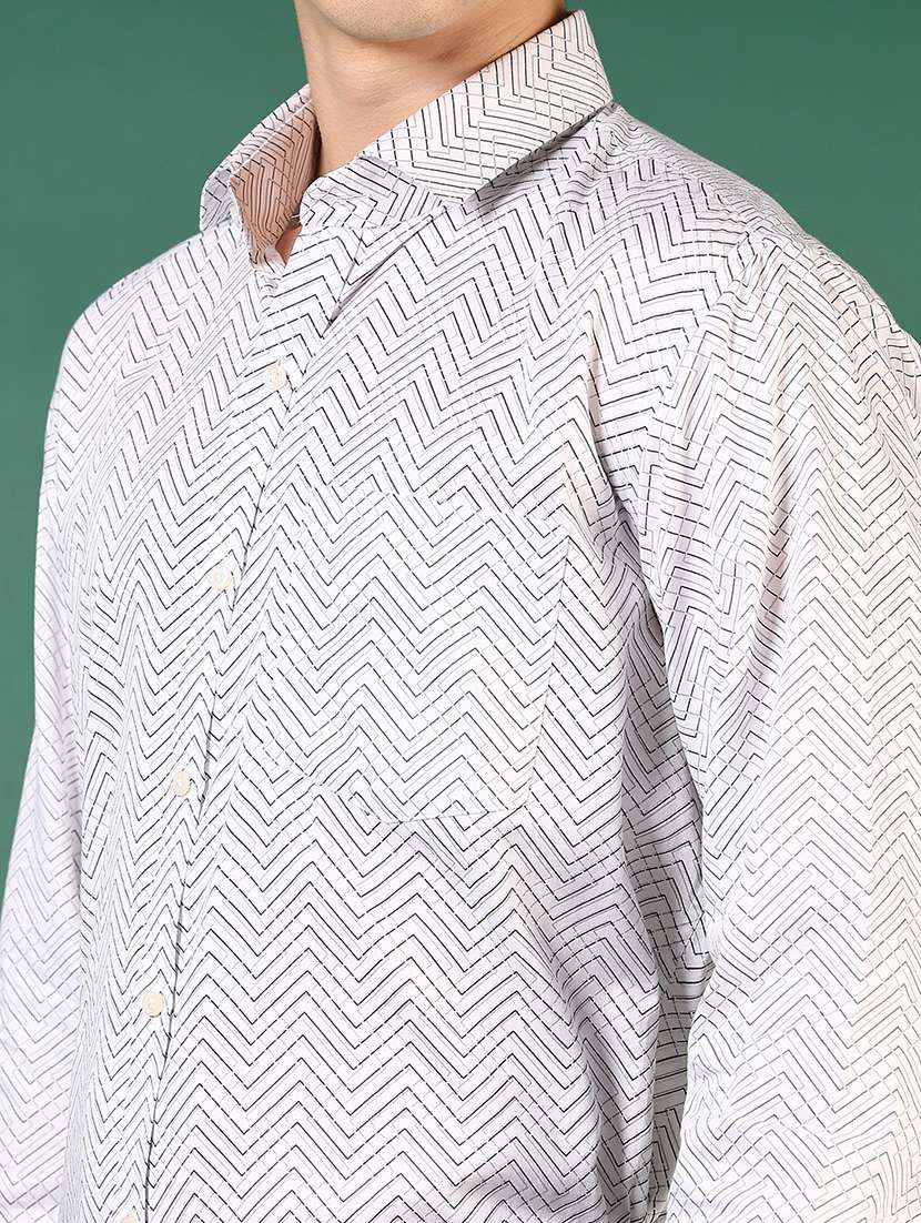 men printed long sleeve regualr fit formal shirt - 22169636 -  Standard Image - 5