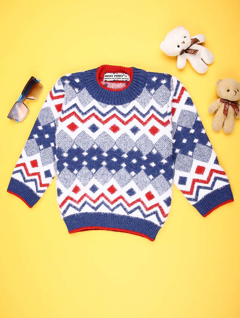 boys self designed long sleeve sweater