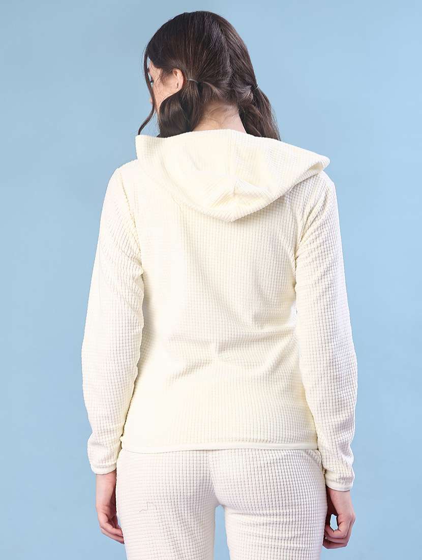 women self design long sleeve hooded sweatshirt - 22170370 -  Standard Image - 3