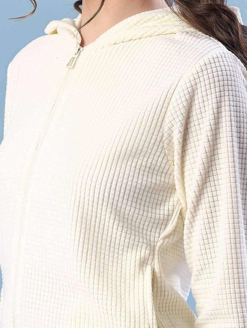 women self design long sleeve hooded sweatshirt - 22170370 -  Standard Image - 5